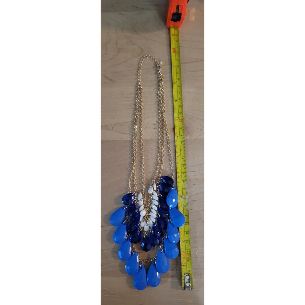 GALLICA Rose, Navy, Blue Quartz VTG 3 row necklace 35ctw stamped NWT - Picture 5 of 5